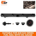 10 pcs K Series High-Performance Fuel Rail Kit with Pressure Gauge for Honda Civic Acura K20 K24 Engines - Easy Installation