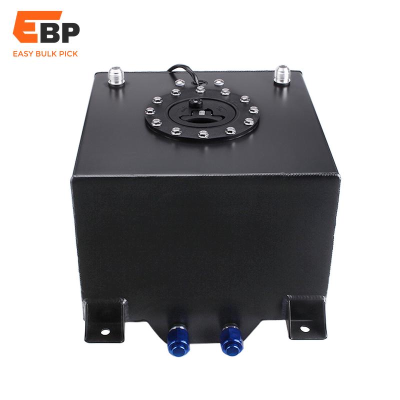 2 pcs 20L Aluminum Surge Tank with Mirror Polish Finish, Fuel Cell with Cap and Sensor, High Quality Car Modifications