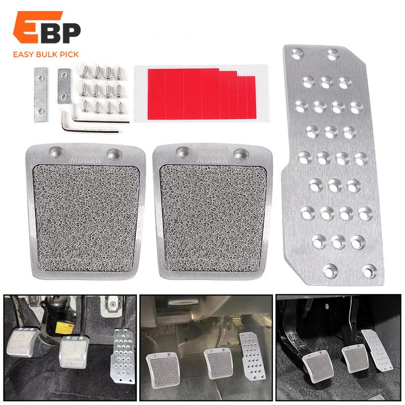 10 pcs Aluminum Anti-Slip Racing Pedals Set for Honda Accord Civic CRX Del Sol - Accelerator, Brake, and Clutch Pedals