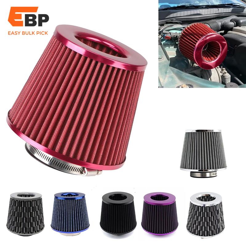 15 pcs 76MM 3 Inch Universal High Flow Mesh Cone Air Filter Kit for Cars - Washable Intake Engine Protector Auto Accessories