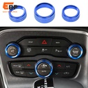 50 sets Air Conditioning Knob Cover Ring for Dodge Challenger and Durango 2015-2020, Decorative Volume Switch Accessory