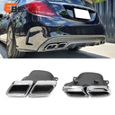 2 sets Quad Tailpipe Exhaust Muffler Tips for Mercedes Benz C63 C200 C300 C180 C260 W205, Compatible with 2015-2018 Models