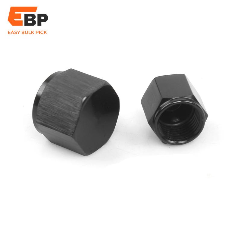 100 pcs Aluminum Tube Hose Line Fitting Adapter, Female Hardline Tube Nut and Sleeve for 4AN 1/4, 6AN 3/8, 8AN 1/2, 10AN 5/8, 12AN 3/4