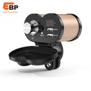 25 pcs Motorcycle Dual USB Charger QC 3.0 5V 3.0A/1.5A with Voltmeter, Hour Display, Waterproof, Aluminum Alloy Design