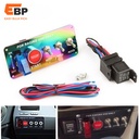 10 pcs Carbon Fiber 12V Ignition Switch Panel for Racing Cars with Red LED Toggle Switch, Cover, and Indicator Light