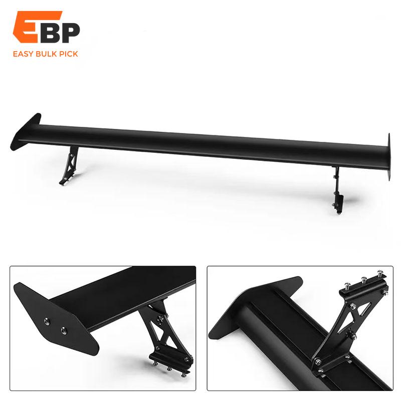 5 sets Universal Adjustable 53'' Aluminum Rear Spoiler Wing for Sedan Cars - Easy Installation, No Drill Required