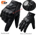 20 pcs Premium Leather Motorcycle Gloves for Men - Full Finger Touch Screen Protective Riding Gear with Ventilated Palm Holes