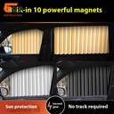 10 sets Magnetic Car Window Sunshade - Heat Insulation Curtain for UV Protection and Privacy - Trackless Design