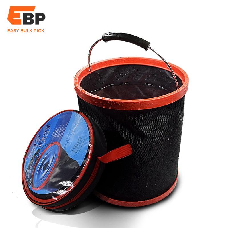 10 pcs 12L Portable Collapsible Car Wash Bucket - Large Oxford Fabric Fishing and Camping Water Container Accessories