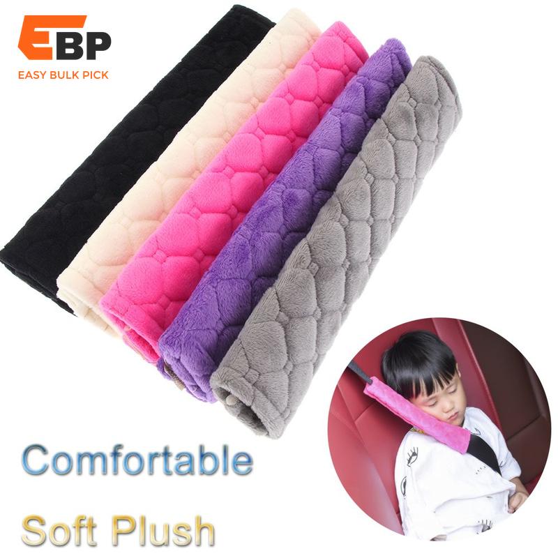 100 pairs 2 Pcs Soft Plush Car Seat Belt Shoulder Pads - Cute Safety Belt Covers for Kids, Available in Grey, Pink, Purple, Black, Beige