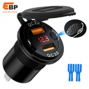 30 pcs USB Car Charger Dual Ports QC3.0 3.4A Fast Charge with Mechanical Switch and Voltage Display for Vehicles, RVs, and Boats