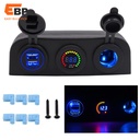 20 pcs Three Hole Tent Style 4.2A Dual USB Car Charger with Color Display Voltmeter for 12V/24V Vehicles, Motorcycles, Boats, ATVs, and RVs