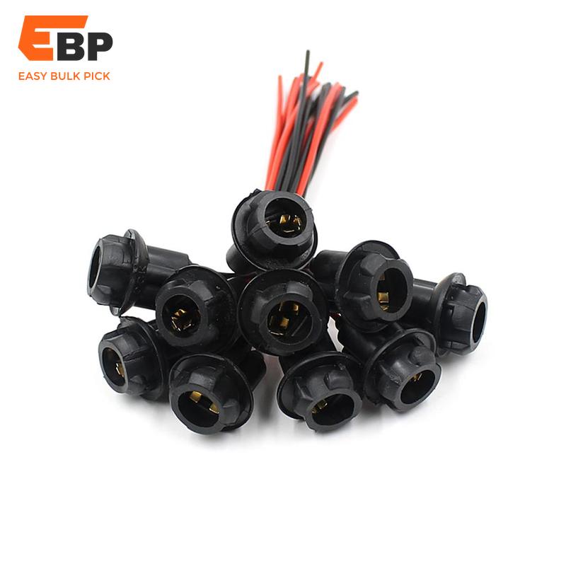 50 sets 10 Pieces T10 5050 W5W Pre-wired Adapter Socket Connector for Motorcycle and Electric Vehicle Dashboard Lights