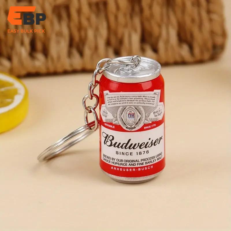 200PCS Simulation Beer Can Keychain Set - Miniature Canned Drink Keyring Pendant for Men, Party Favor Accessories