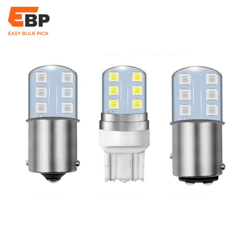 200pcs T20 7443 Strobe Flash LED Brake Lights 12V Silicone Auto Lamps with 12 SMD 2835 in White, Red, Yellow, and Blue - for Reverse and Parking