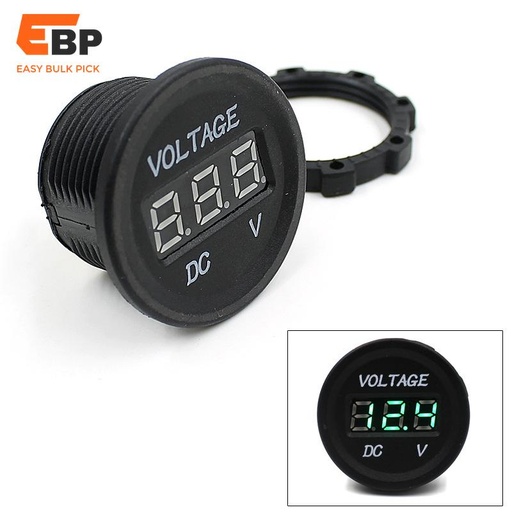 100 pcs Herorider Universal 12V-24V DC LED Digital Voltmeter for Auto and Motorcycle, Waterproof Display Socket