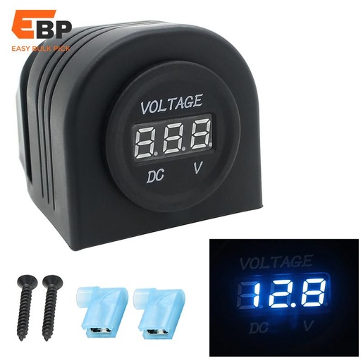 30 pcs Car Voltage Monitor LED Display Waterproof DC 12V 24V Digital Voltmeter Gauge Tent Style Tester