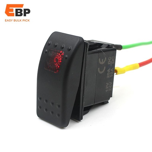 100 pcs 12V-24V Waterproof Car Switch with LED Indicator, 20A Marine-Grade Toggle Rocker for RV, Yacht, and Vehicle Modifications
