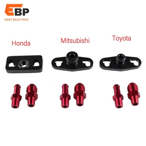 50 pcs Car Aluminum Alloy Fuel Pressure Regulator Adapter Compatible with Honda, Toyota, Mitsubishi - Fuel Boost Connector Base