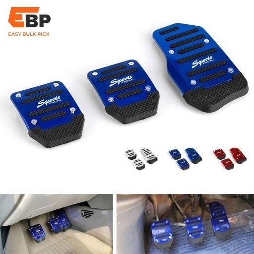 20 sets Car Pedal Cover Set for Manual and Automatic Vehicles, Wear-Resistant Aluminum Brake, Clutch, and Accelerator Pedals with Non-Slip PVC Inserts