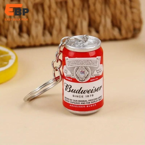 200PCS Simulation Beer Can Keychain Set - Miniature Canned Drink Keyring Pendant for Men, Party Favor Accessories