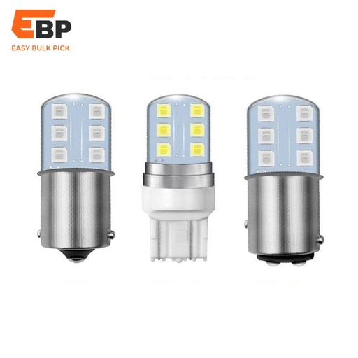 200pcs T20 7443 Strobe Flash LED Brake Lights 12V Silicone Auto Lamps with 12 SMD 2835 in White, Red, Yellow, and Blue - for Reverse and Parking