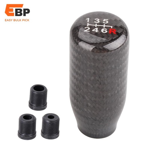 25 pcs Carbon Fiber Gear Shift Knob for 5-Speed and 6-Speed Manual Transmission, Wave Stick Head, Car Modification Accessory RS-SFN125