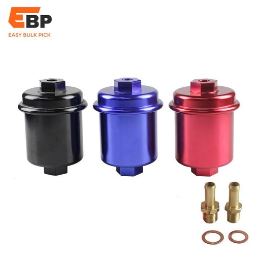 15 pcs Universal High Flow Performance Aluminum Fuel Filter - Washable 62MM Fuel Filter RS-OFI013