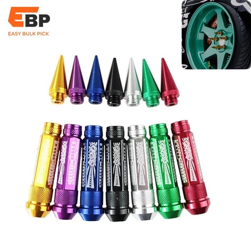 5 sets 326POWER Universal Aluminum Spiked Lock Lug Nuts M12x1.5 / 1.25 for Car Racing Accessories - Fits Honda, Suzuki, Mazda