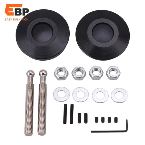 Aluminum Alloy Latch Bumper Hood Lock 2pcs, 62mm Diameter Hidden Engine Cover Lock, Practical Black Blue Replacement for Car Interior Accessories