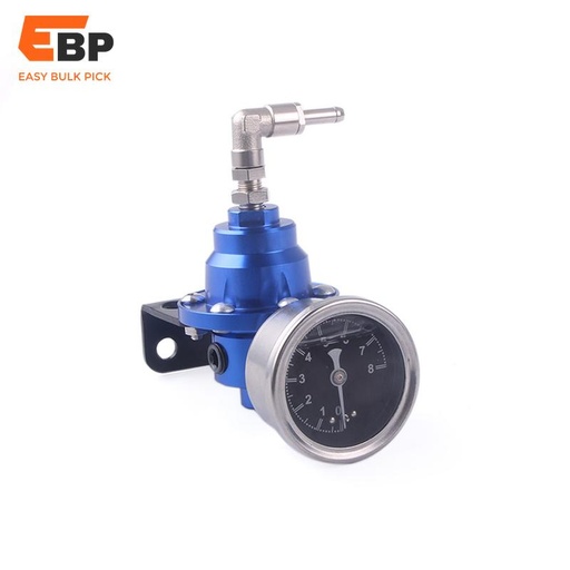 20 pcs Universal Adjustable AN6 1/8NPT Fuel Pressure Regulator with Original Gauge - Tomei Type Aluminum RS-FRG003 for Automotive Modification