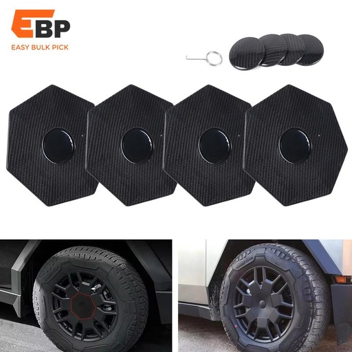5 sets 4PCS Carbon Fiber Wheel Center Hub Caps for Tesla Cybertruck Full Coverage Decorative Covers