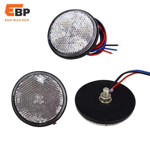 100pcs 24LED Round Tail Lights for Motorcycle ATV Truck - Red Yellow White Turn Signal and Warning Reflectors by DHL or FedEx
