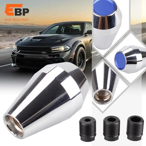 20 pcs Universal Chrome Aluminum Manual Gear Shift Knob for Cars