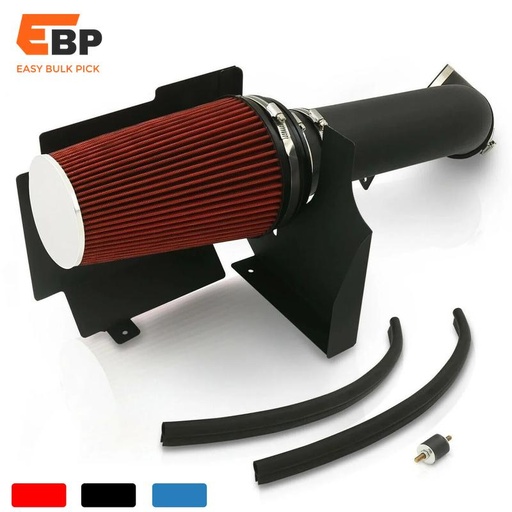 2 pcs Cold Air Intake Kit with Heat Shield and Filter for 1999-2006 Chevrolet GMC Silverado - Black Blue Red