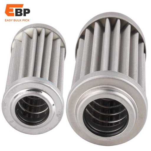 100 pcs 44MM 58MM Fuel Filter Element 60 Micron Ethanol Compatible Mesh for AN6/AN8/AN10 Filters