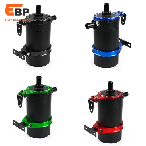 5 pcs Breathable Oil Catch Can Reservoir Kit with Adjustable Filter Plate for Car Modification