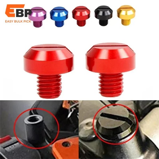 200 sets 8M/10M Colorful Aluminum Alloy Mirror Screw Caps for Motorcycle Rearview Mirrors, 2PCS Decorative Accessories for Suzuki, Honda, Yamaha, Kawasaki