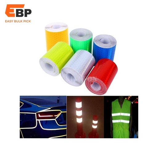 100pcs Self-Adhesive Reflective Tape 5cm x 300cm - Safety Warning Sticker for Cars, Trucks, and Motorcycles
