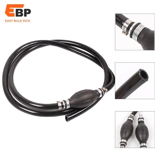 50 pcs Universal 8mm 10mm Manual Siphon Pump for Fuel Transfer - Portable Hand Pump for Gasoline, Diesel, and Oil with Hoses for Cars and Boats