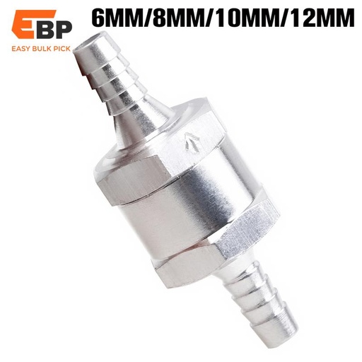 100 pcs Aluminum Alloy Non-Return Check Valve for Fuel Lines 1/4" to 1/2" (6mm to 12mm) - Suitable for Cars and Boats