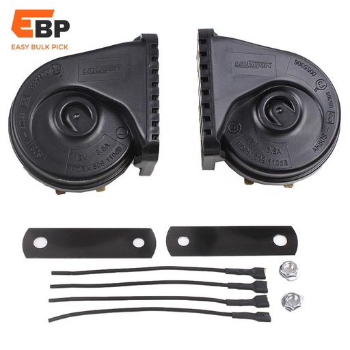 10 pairs 12V High and Low Snail Horn for Car and Motorcycle - Whistle Horn (2 Sets)