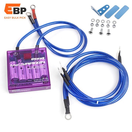 10 sets Universal Mega Volt Stabilizer with 5 Ground Wires and LED Display for Engine Tuning
