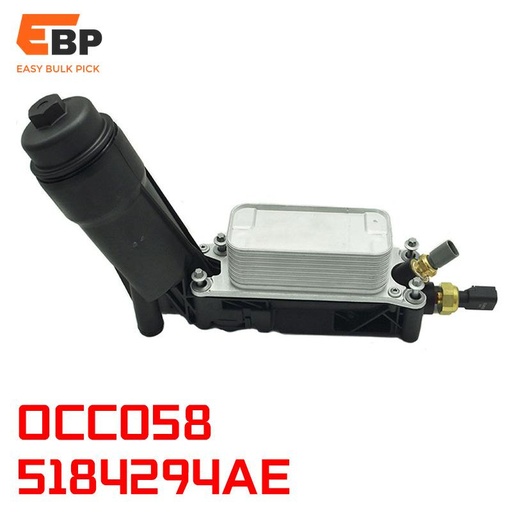 5 pcs Engine Oil Cooler Filter with Housing Adapter Gaskets and Sensor Kit for 2011-2013 Chrysler Dodge Jeep Ram 3.6L