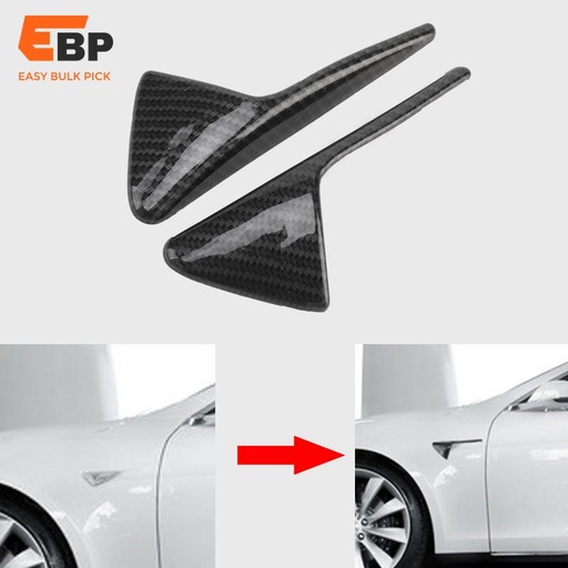 20 pairs Carbon Fiber Style Fender Decorative Sticker and Side Camera Protective Cover for Tesla Model 3/Y (2017-2021)