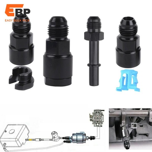 50 sets AN6 AN8 Fuel Rail Joint Straight Hose Adapter Fitting for LS Engines with 3/8 inch Hose Connector and 5/16 inch Connector