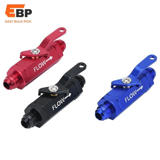 20 pcs AN6 Aluminum Inline Fuel Shut Off Valve with Cable Lever - Fuel Filter Component