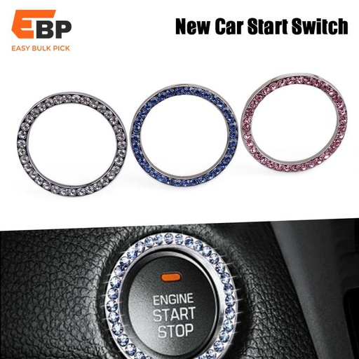 200 pcs 40mm Crystal Clear Pendant Bling Decorative Ring for Car Start Switch Button Accessories