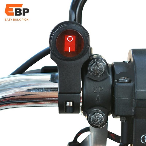 50 pcs Waterproof Aluminium Alloy 12V Handlebar Switch for Motorcycle Headlight, Fog Light, and Hazard Light - 7/8" 22mm On/Off Switch with Indicator