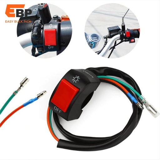 100 pcs 12V 10A 120W Motorcycle Handlebar Push Button Switch for ATV, Electric Bike, Scooter, and Motorbike - Universal Fit